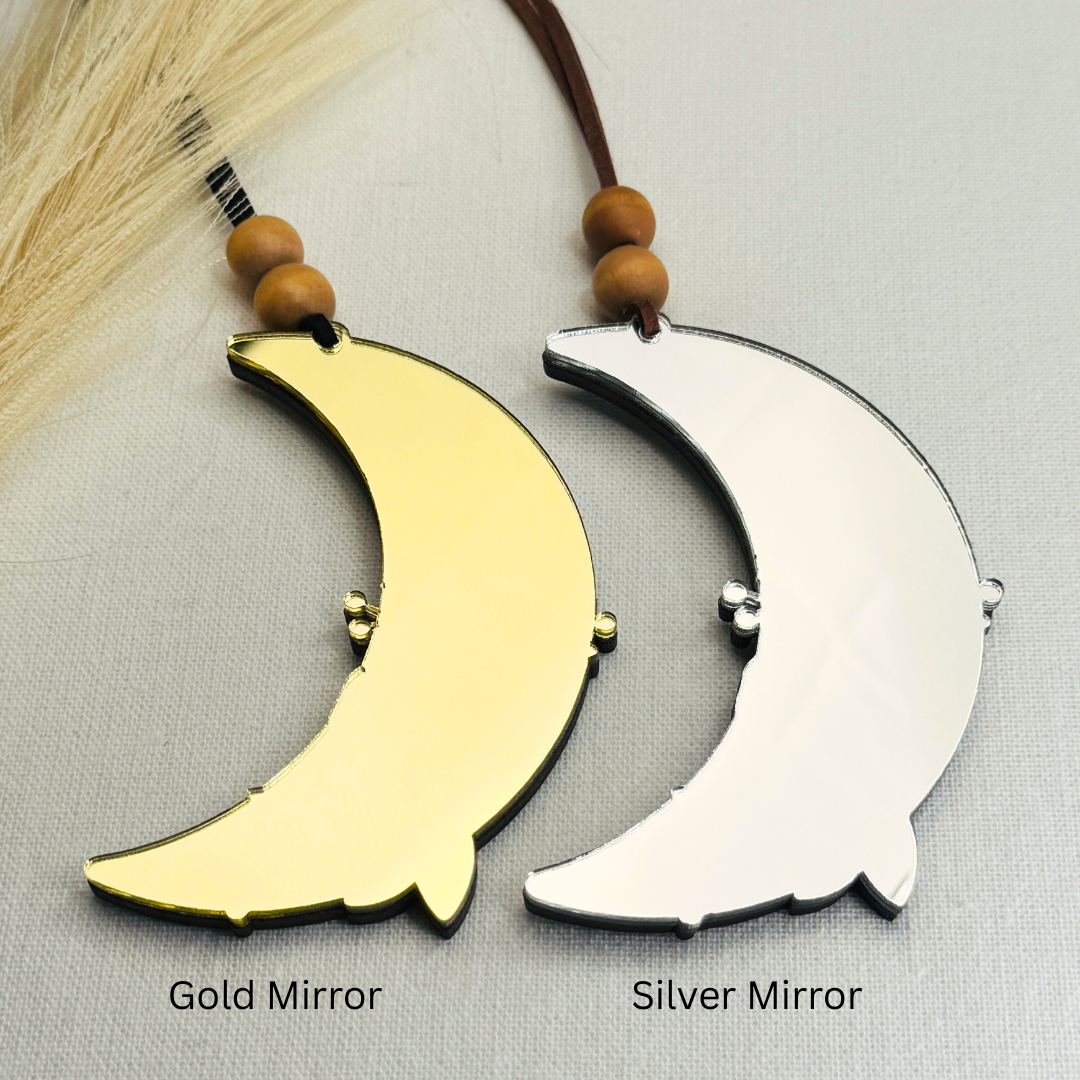 Boho Rose and Moon Car Charm