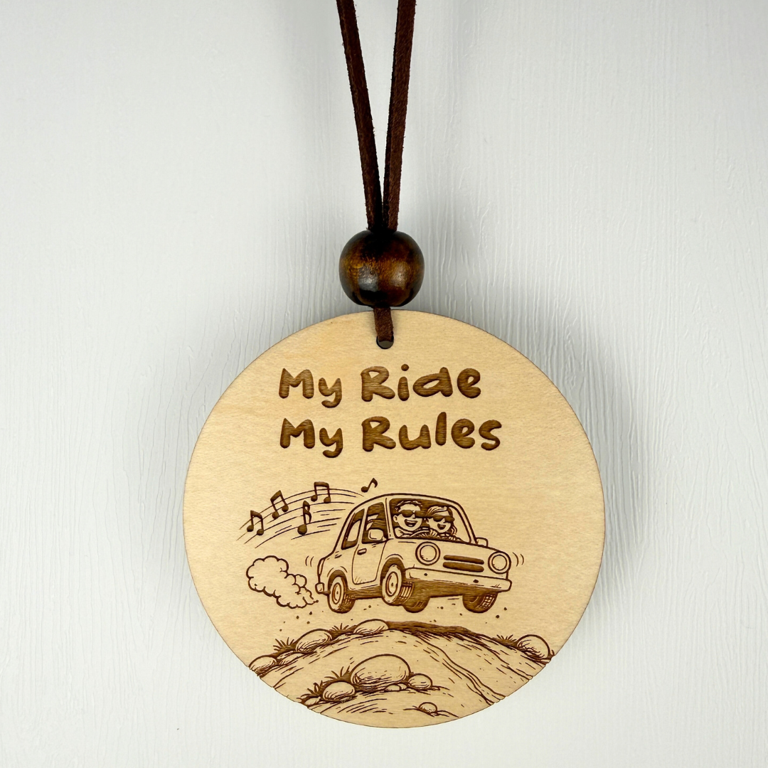My Ride My Rules Car Charm – Rearview Mirror Hanging Ornament