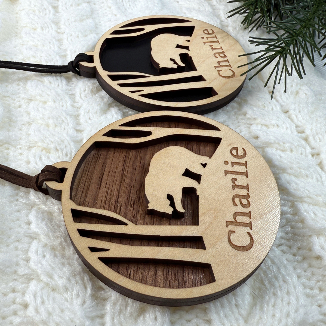 Bear Ornament with Customizable Name