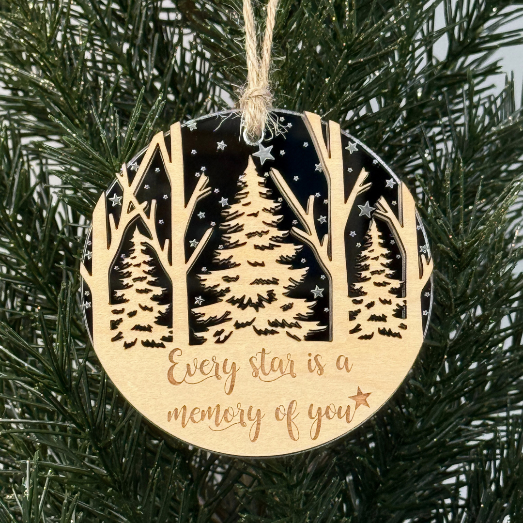 Every Star Is a Memory Of You - Memorial Wooden Ornament