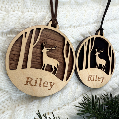 Deer Ornament with Customizable Name