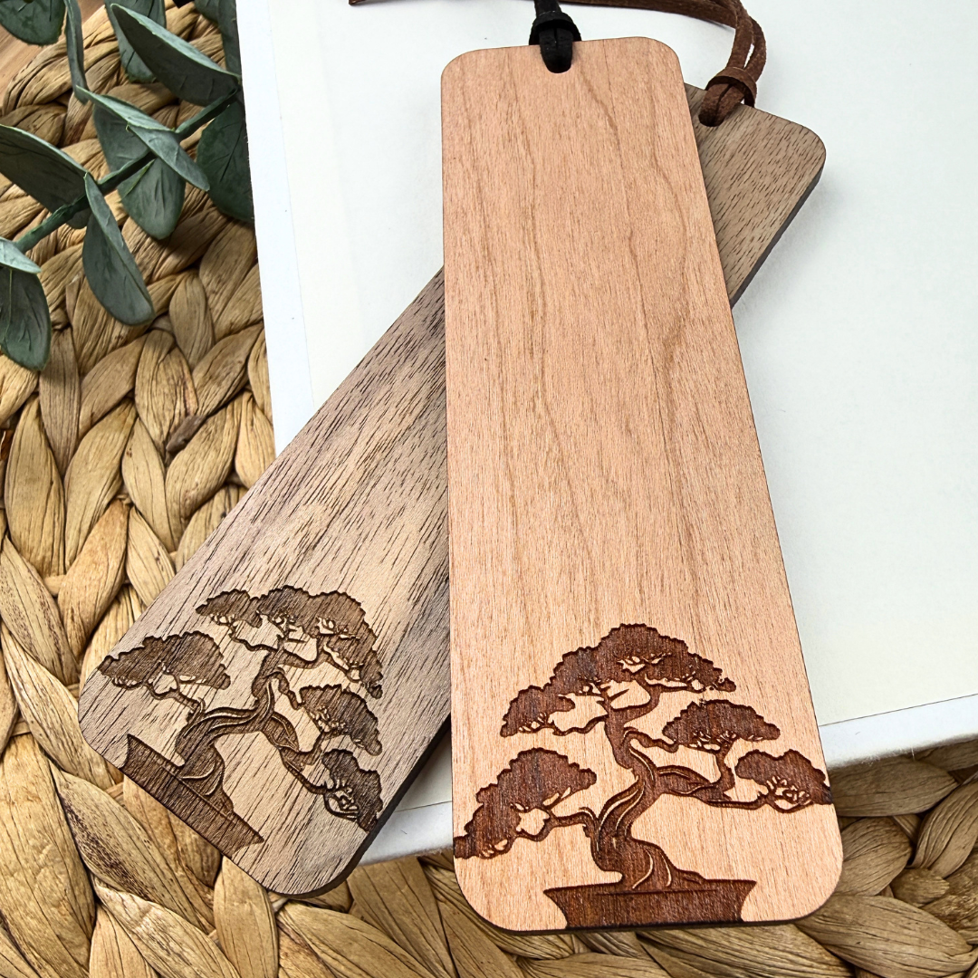 Custom Bonsai Tree Wooden Bookmark - Book Lover Gift