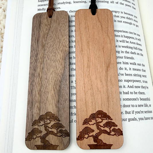 Custom Bonsai Tree Wooden Bookmark - Book Lover Gift