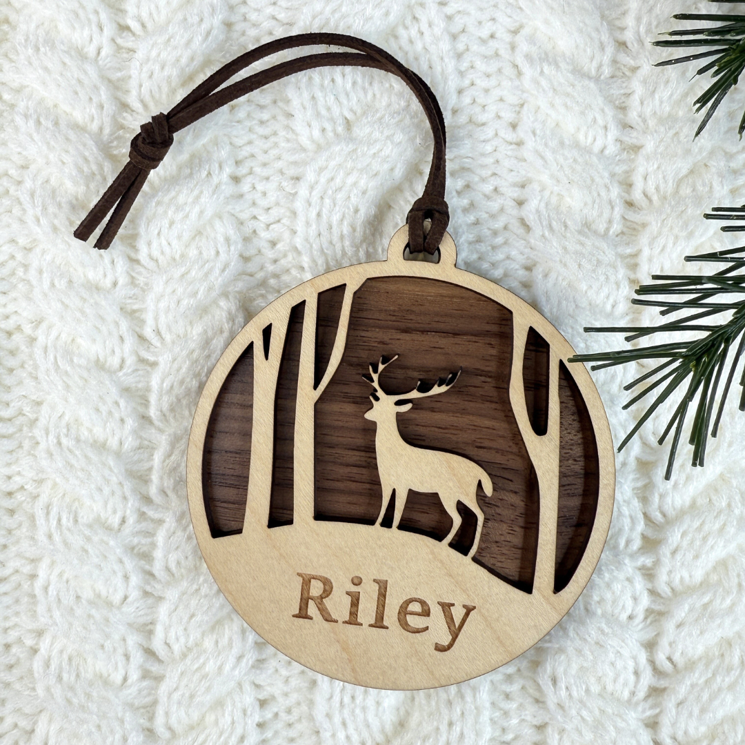 Deer Ornament with Customizable Name