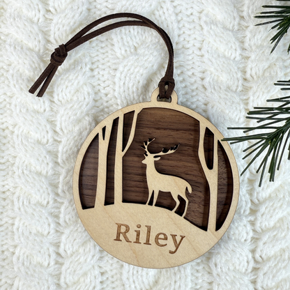 Deer Ornament with Customizable Name