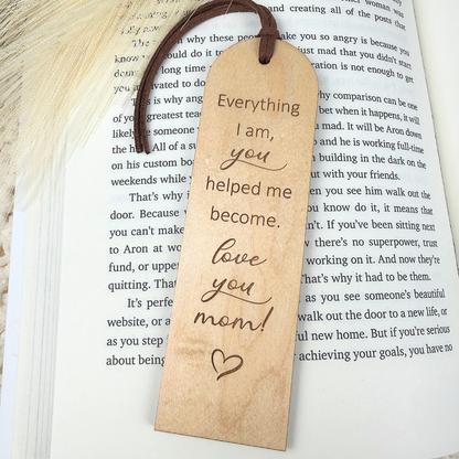 Wooden Bookmark for Mom - Personalized Meaningful Gift
