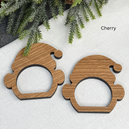 Santa Wooden Napkin Rings - Christmas Table Decor