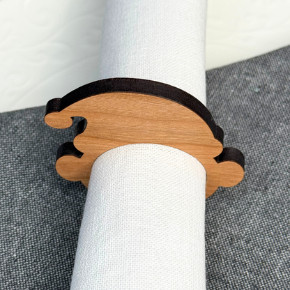 Santa Wooden Napkin Rings - Christmas Table Decor