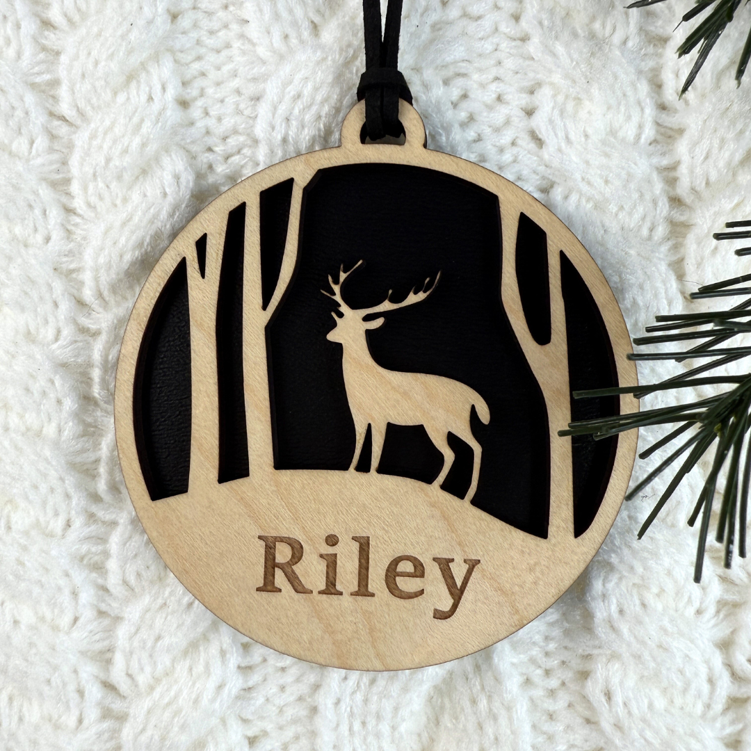 Deer Ornament with Customizable Name