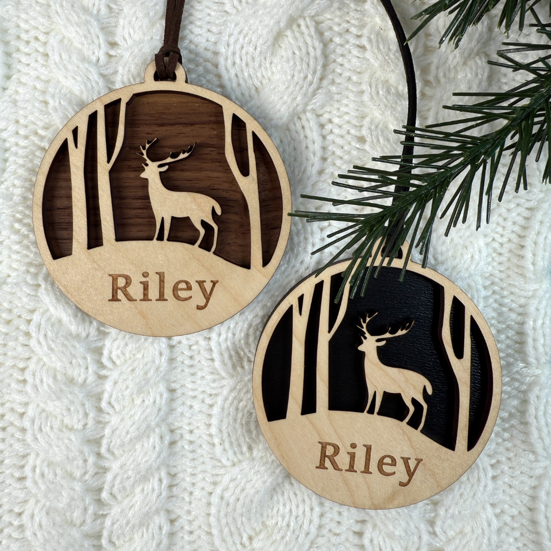 Deer Ornament with Customizable Name