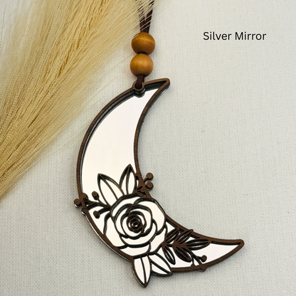 Boho Rose and Moon Car Charm