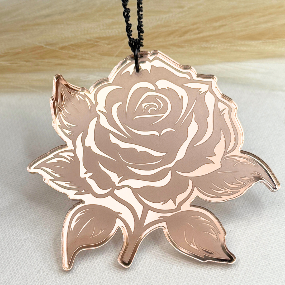 Rose Gold Mirrored Acrylic Car Charm