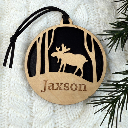 Moose Ornament with Customizable Name