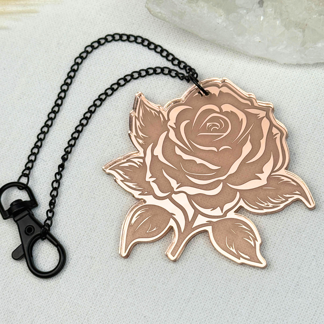 Rose Gold Mirrored Acrylic Car Charm