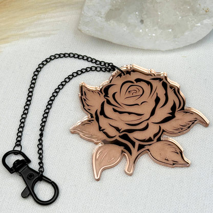 Rose Gold Mirrored Acrylic Car Charm