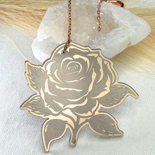 Bronze Rose Car Charm