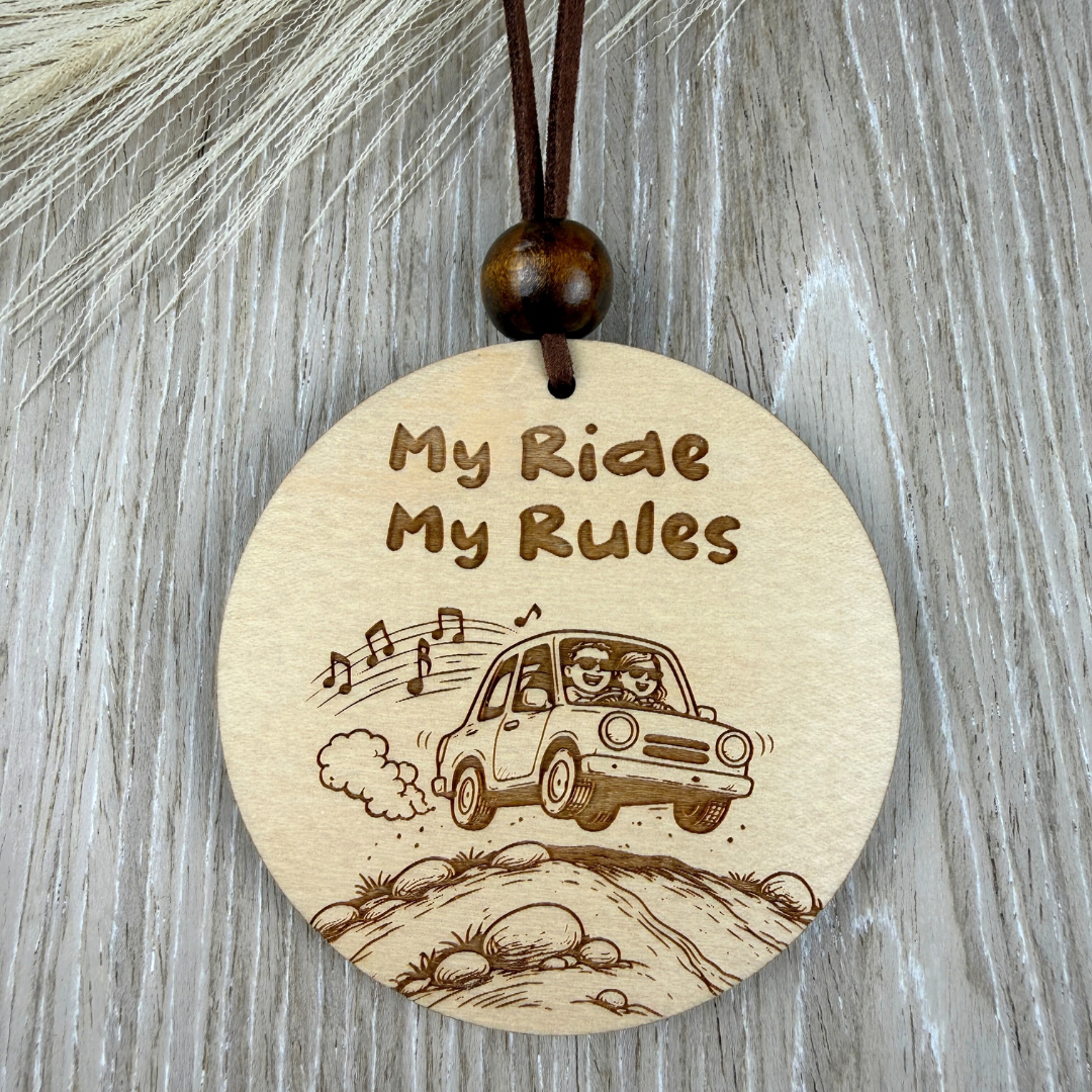 My Ride My Rules Car Charm – Rearview Mirror Hanging Ornament