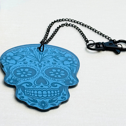 Black Sugar Skull Car Charm
