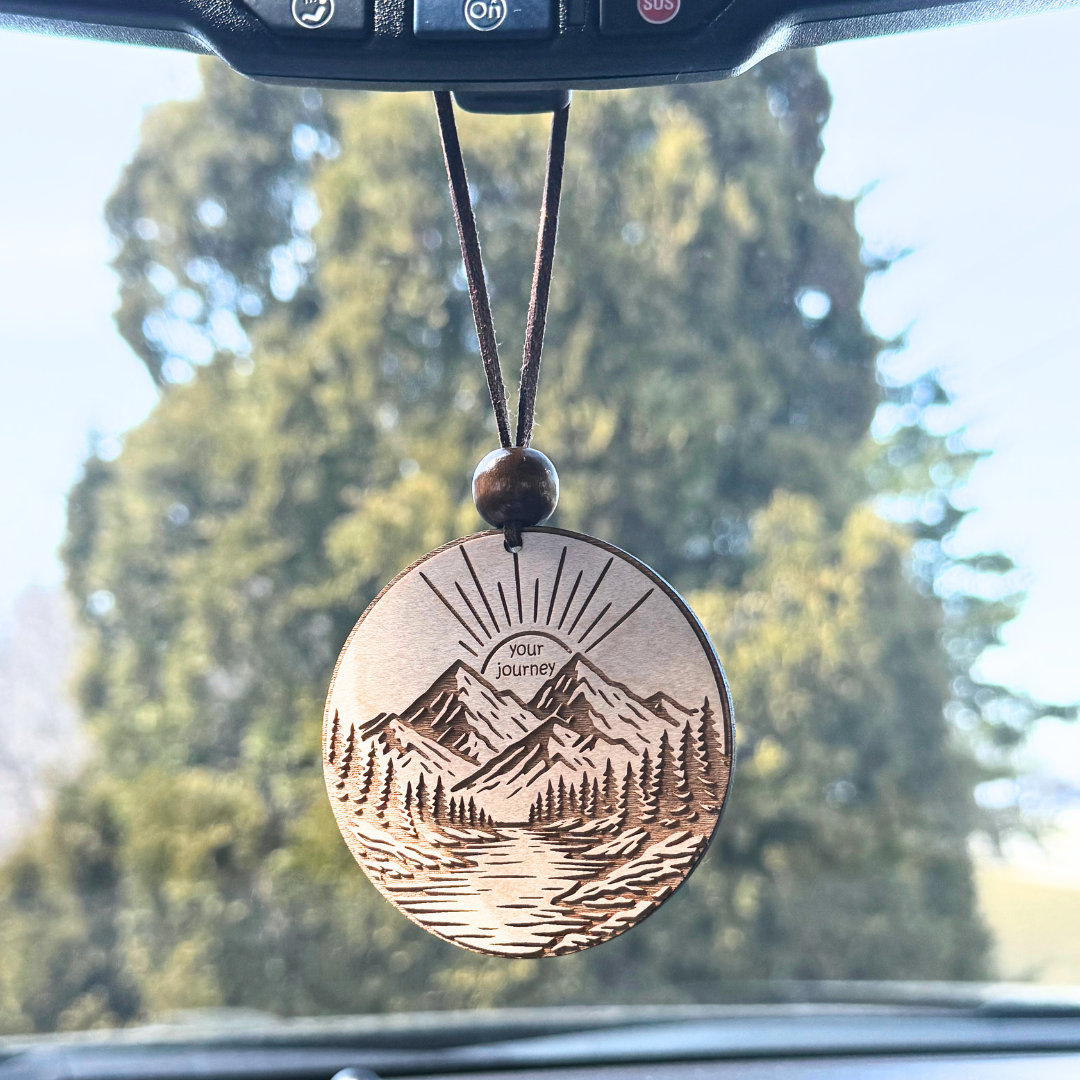 Your Journey Mountain Car Charm – Rearview Mirror Ornament