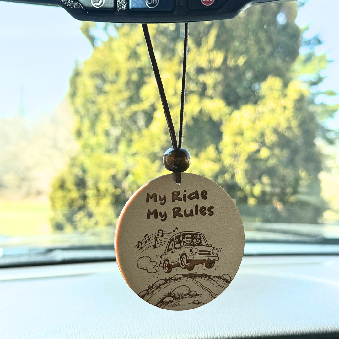 My Ride My Rules Car Charm – Rearview Mirror Hanging Ornament