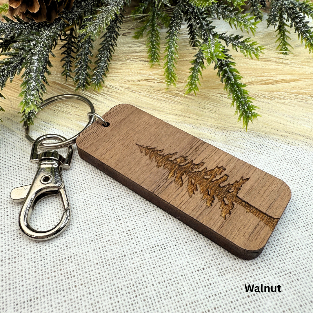 Forest Tree Wooden Keychain