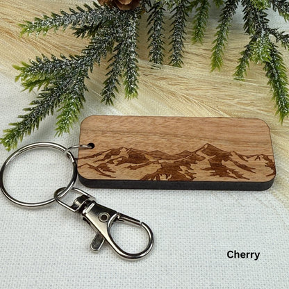 Mountain Wooden Keychain