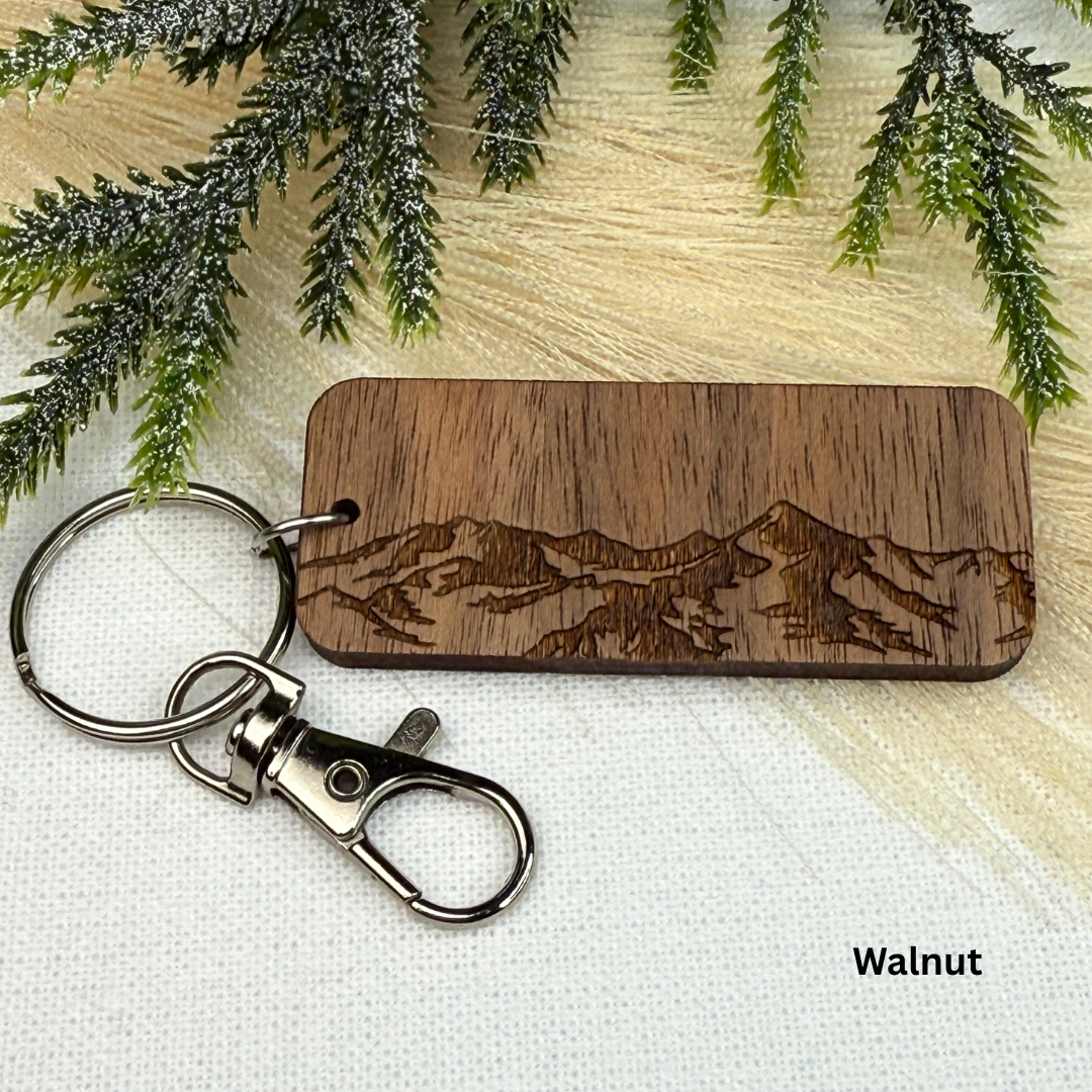 Mountain Wooden Keychain