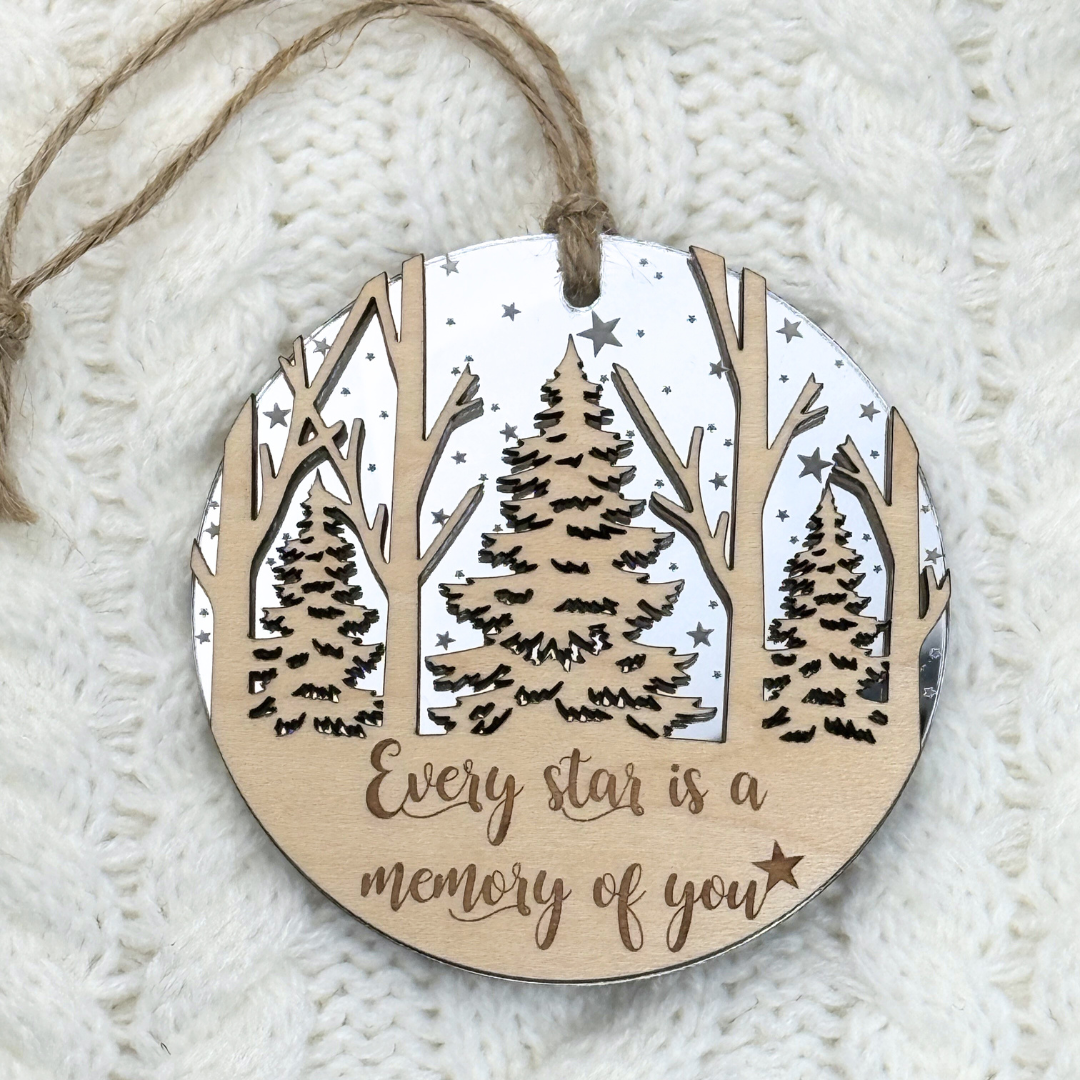 Every Star Is a Memory Of You - Memorial Wooden Ornament