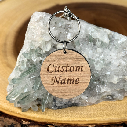 Compass Wooden Keychain