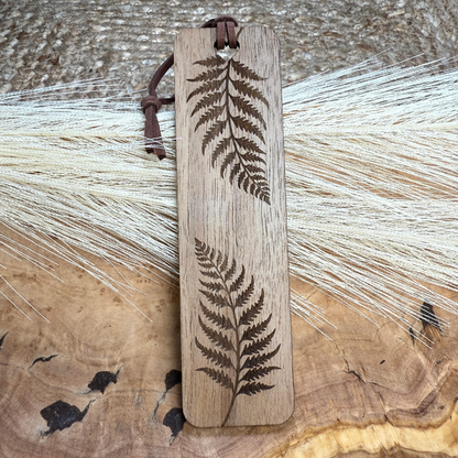 Double Fern Wooden Bookmark