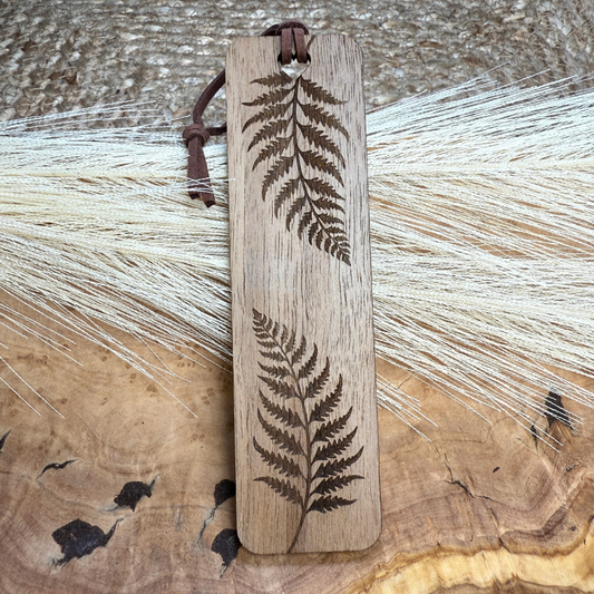Double Fern Wooden Bookmark