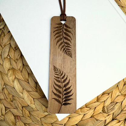Double Fern Wooden Bookmark