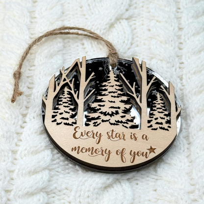 Every Star Is a Memory Of You - Memorial Wooden Ornament