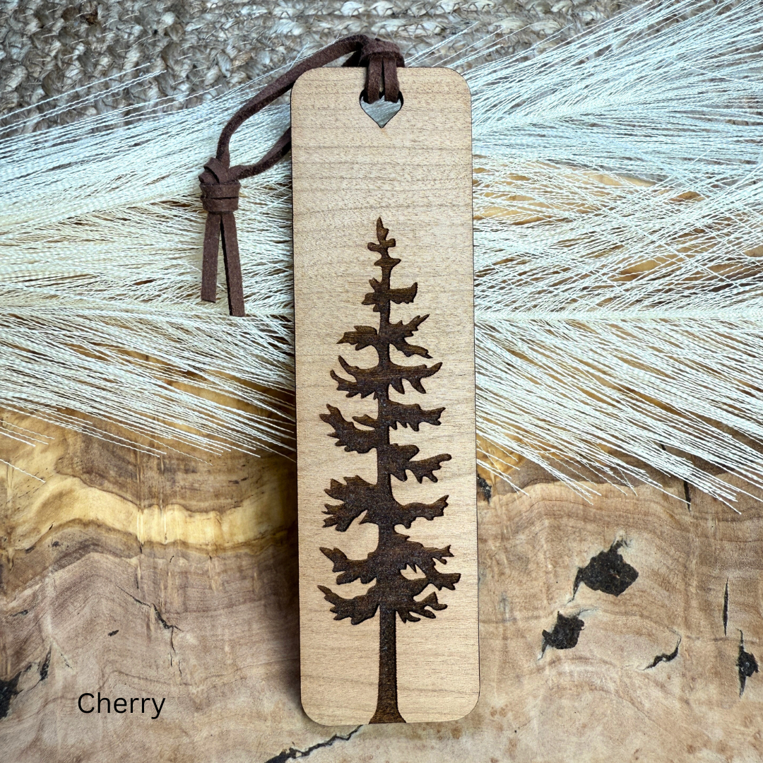 Pine Tree Wooden Bookmark