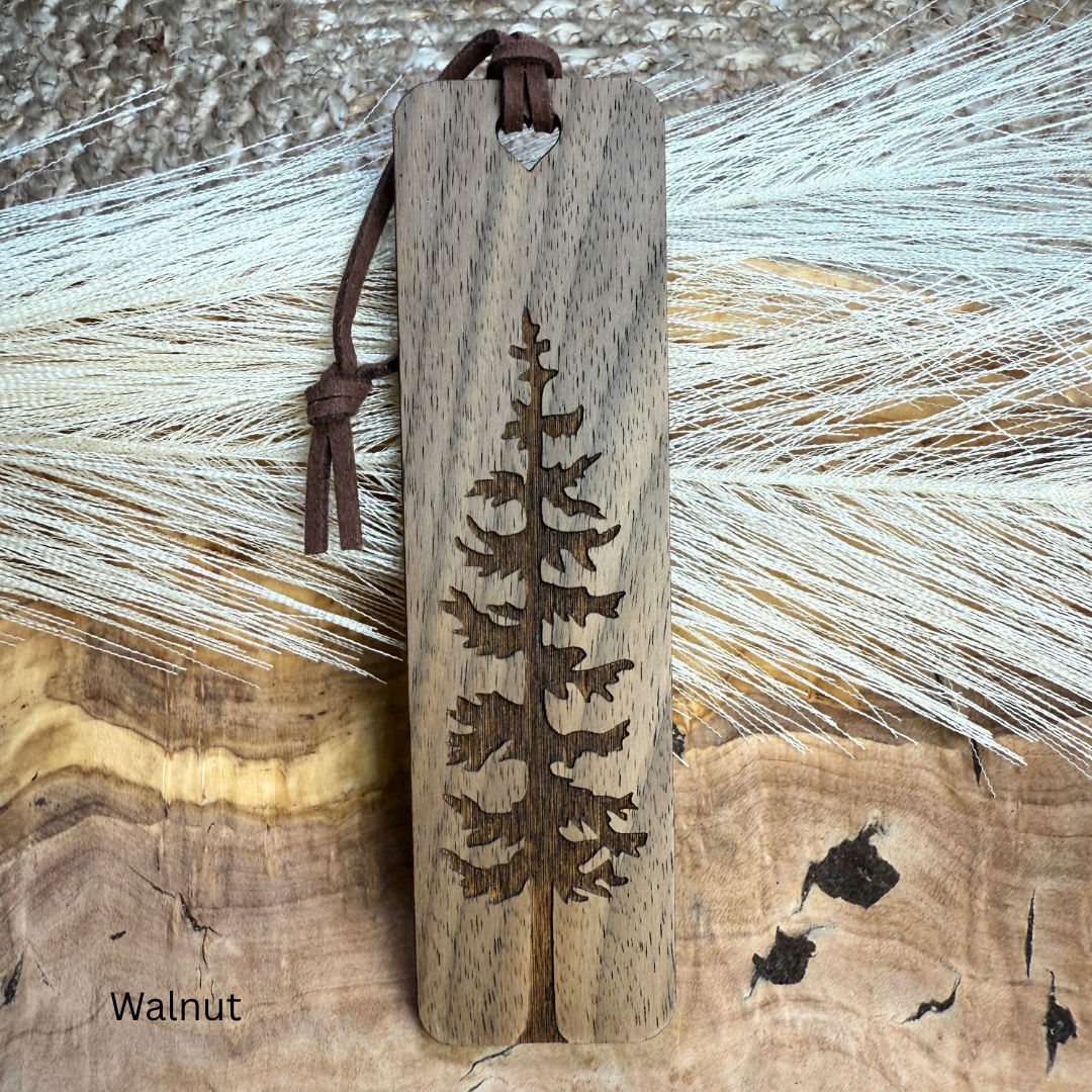 Pine Tree Wooden Bookmark