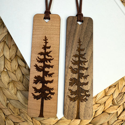 Pine Tree Wooden Bookmark