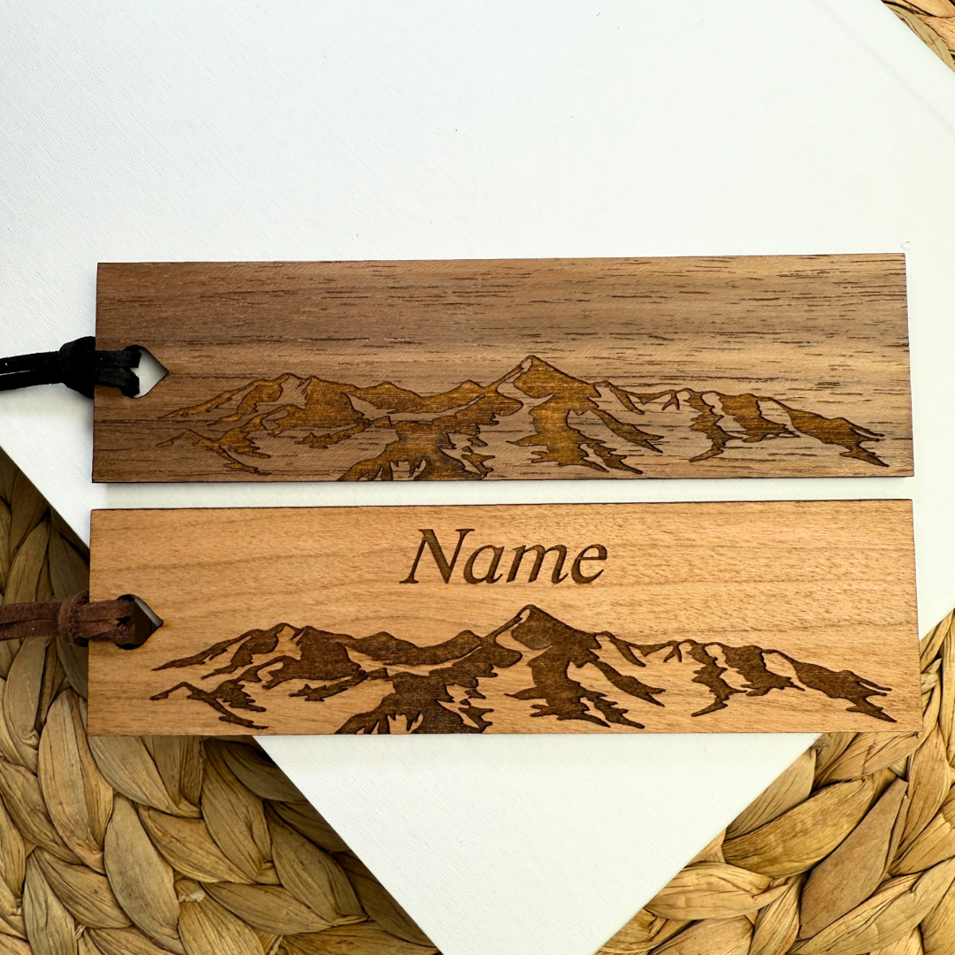 Mountain Wooden Bookmark