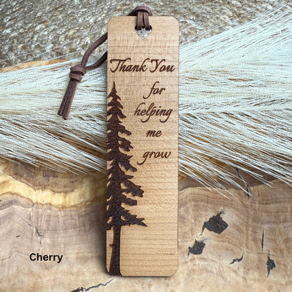 Thank You for Helping Me Grow Wooden Bookmark