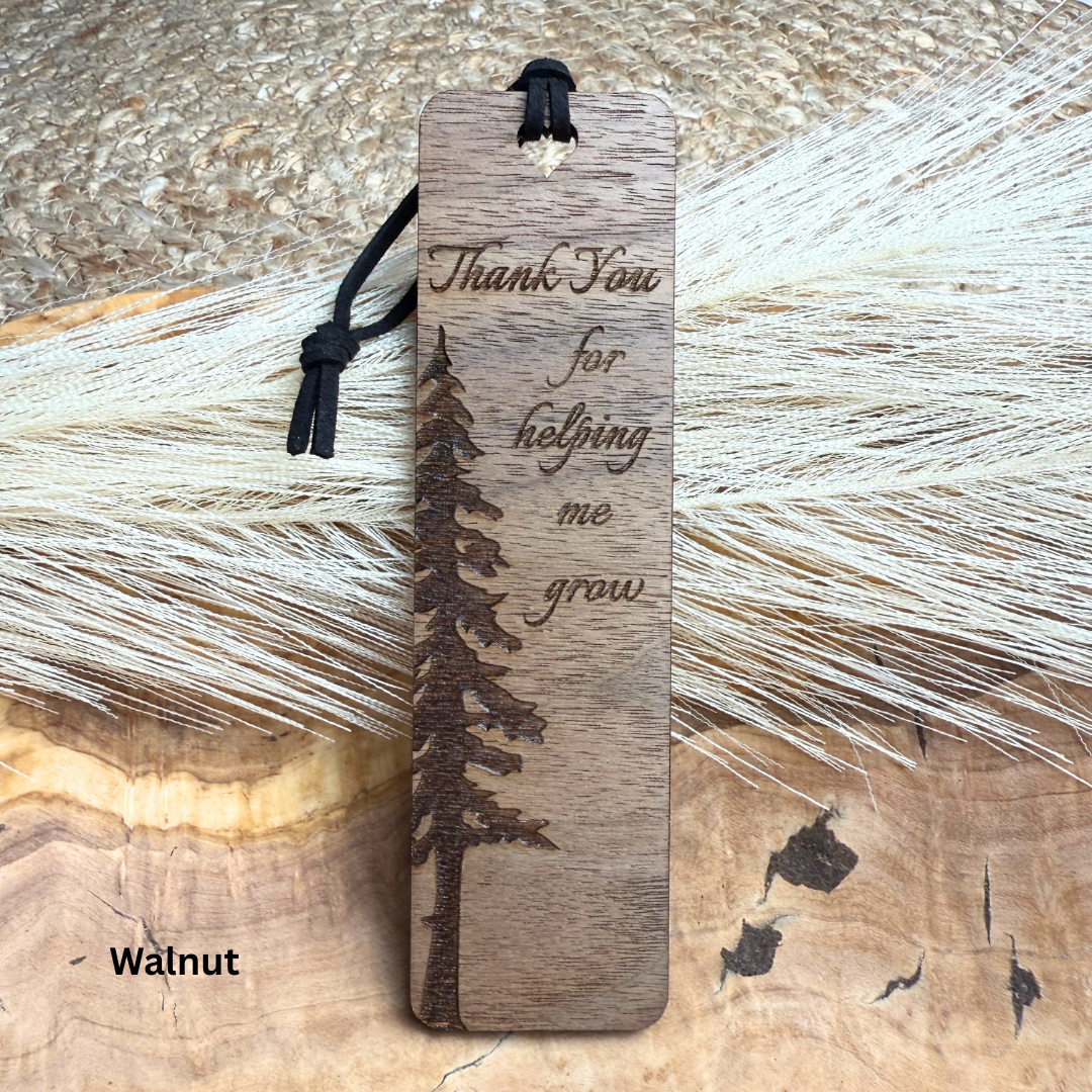 Thank You for Helping Me Grow Wooden Bookmark