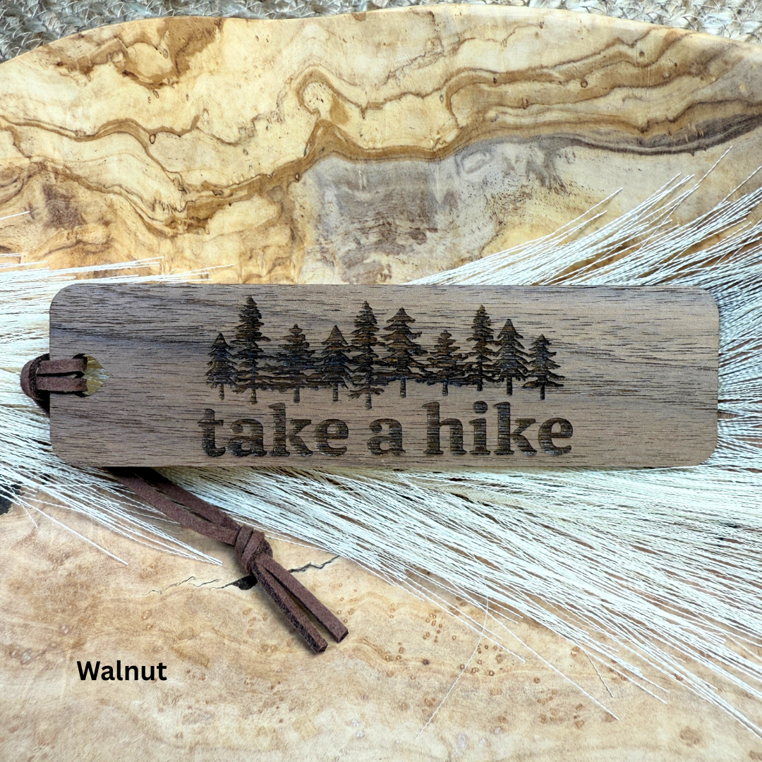 Take a Hike Wooden Bookmark