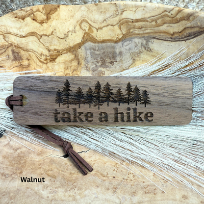 Take a Hike Wooden Bookmark