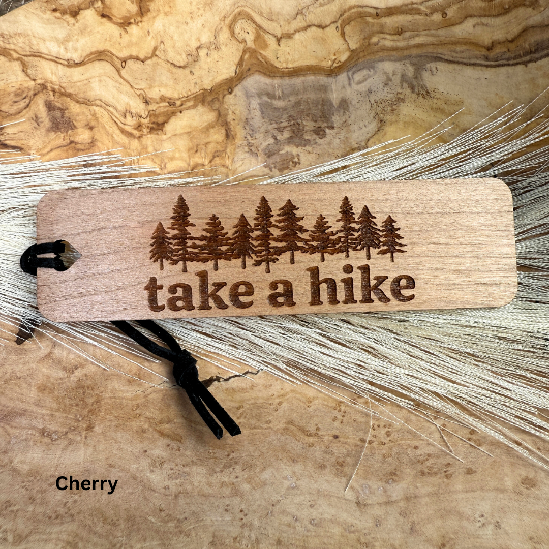 Take a Hike Wooden Bookmark