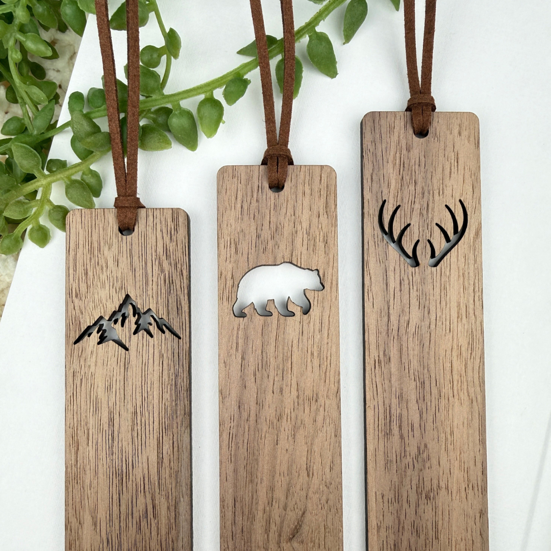 Personalized Walnut Wood Bookmark – Nature & Woodland Designs
