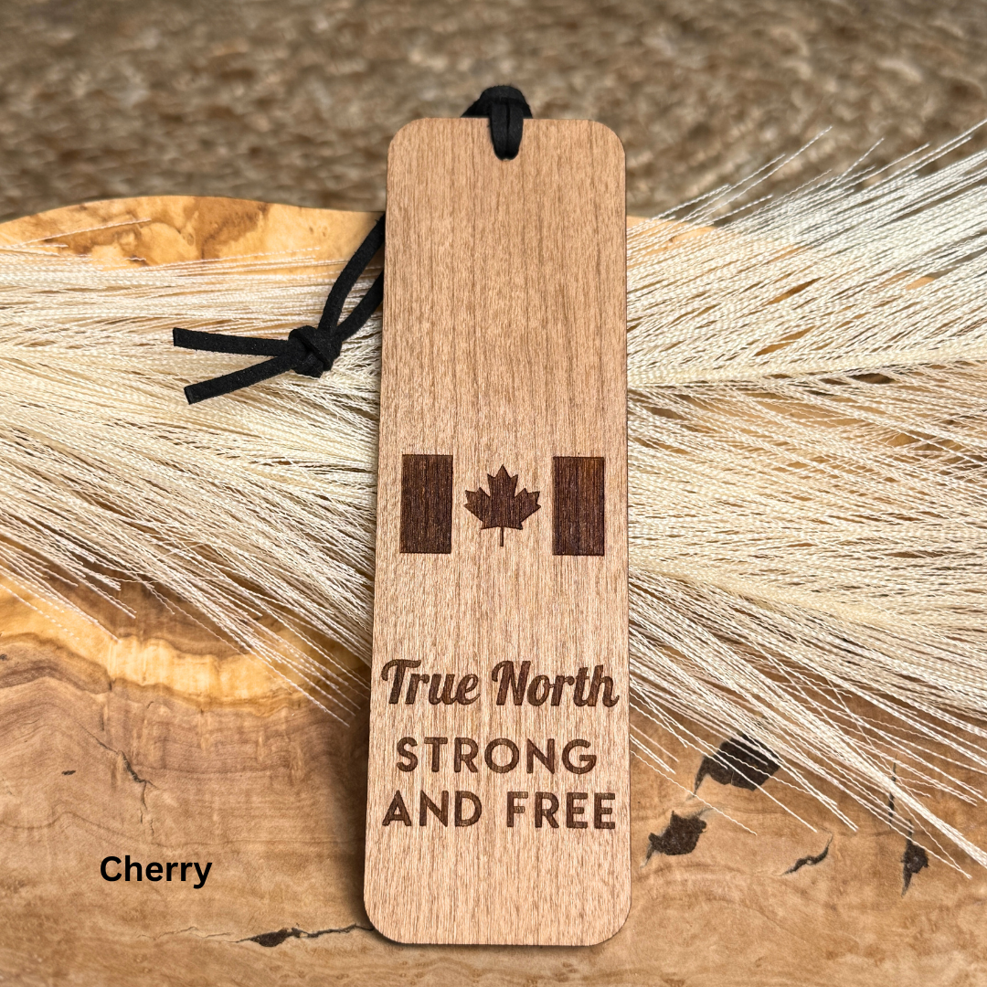 Canadian Flag Wooden Bookmark – True North Strong & Free