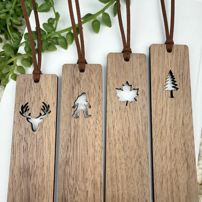 Personalized Walnut Wood Bookmark – Nature & Woodland Designs