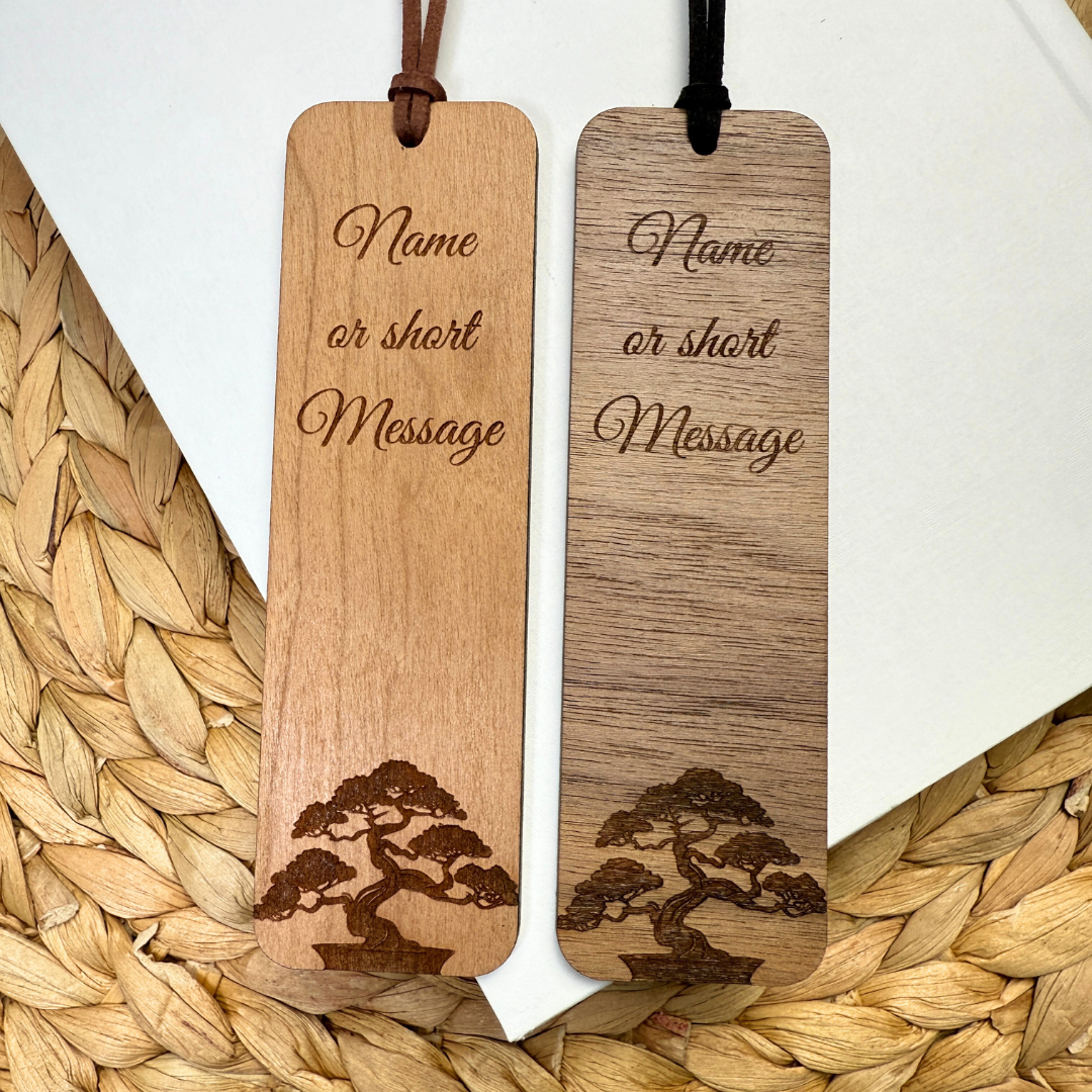 Custom Bonsai Tree Wooden Bookmark