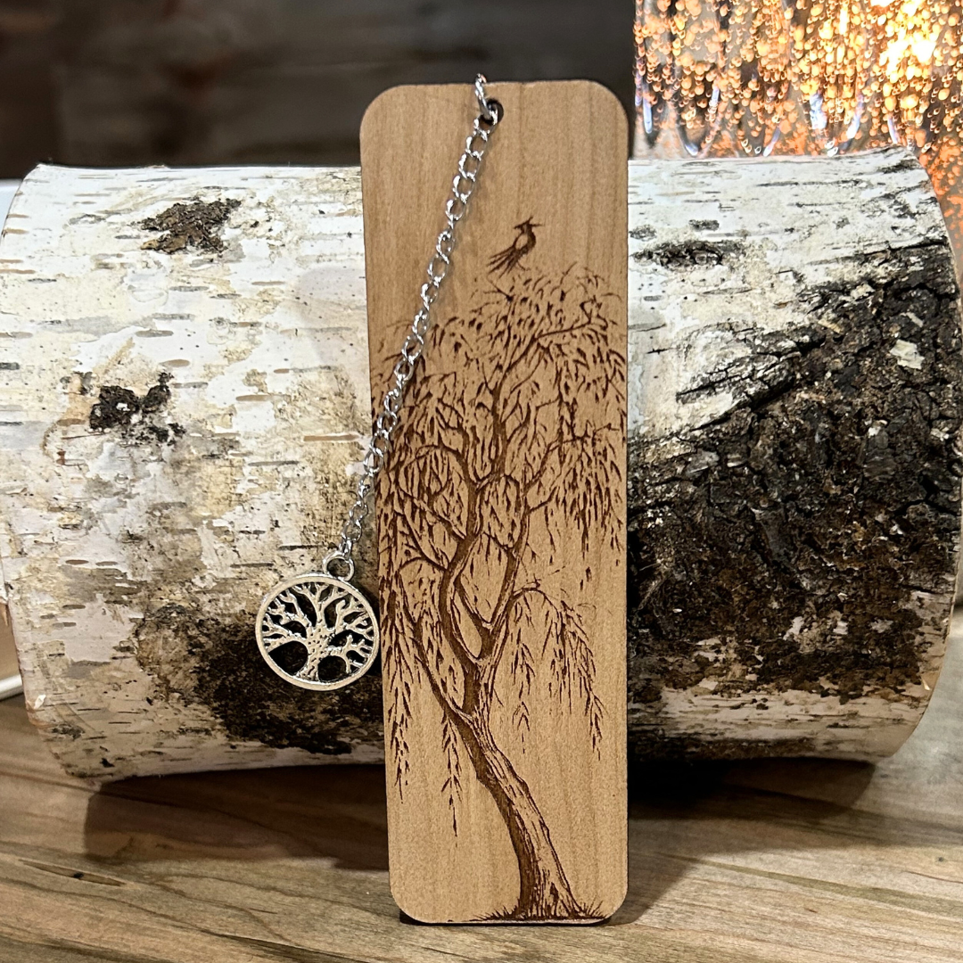 Willow Tree Wooden Bookmark