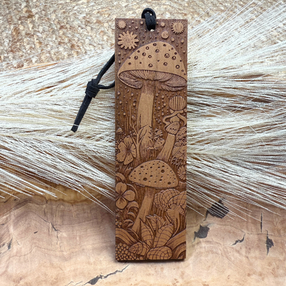 Wooden Mushroom Bookmark