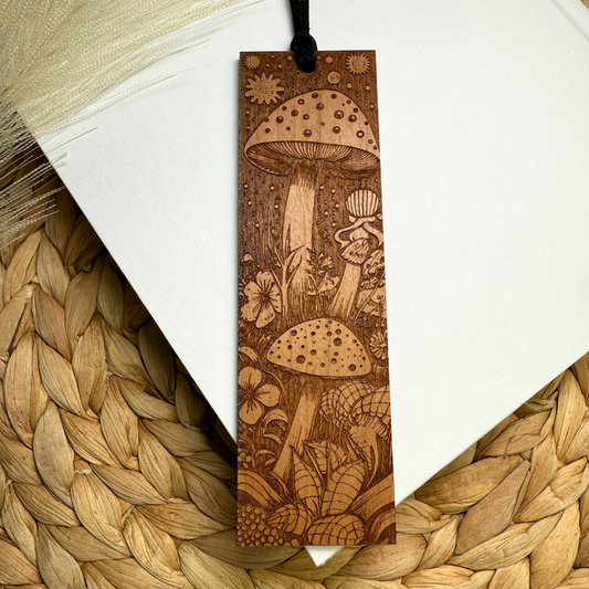 Wooden Mushroom Bookmark