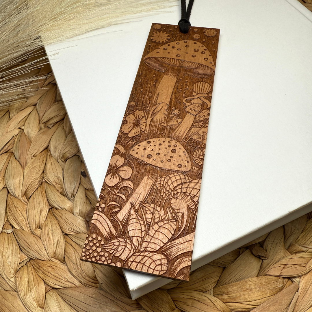 Wooden Mushroom Bookmark